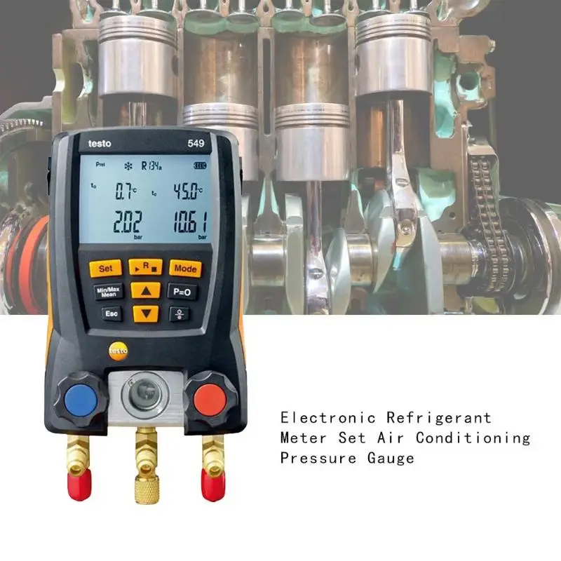 Testo 549/550 цифровой манометр холодильного воздуха Манометр для манометр коллектора хладагента набор 2 шт. Зажим Зонды инструмент