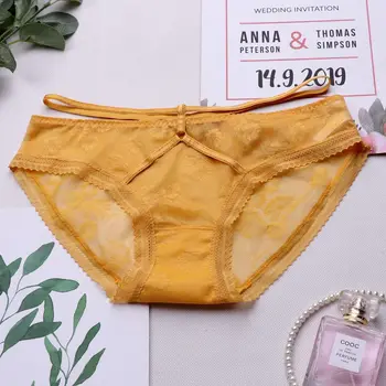 

SP&CITY Sexy Panties Hollow Lace Women's Underpants Flash Bandage Seamless Thong Low Waist Transparent Underwear Comfort Briefs