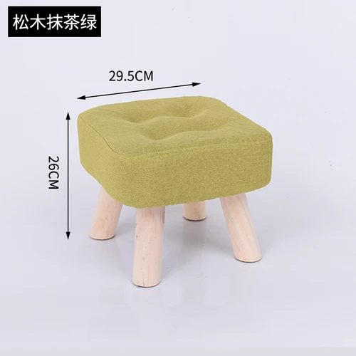26 см деревянная модная семейная гостиная диван табурет скамейка креативная Маленькая детская скамейка silla para maquillaje деревянный стул оттоманский - Цвет: Pine Green