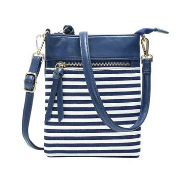 

Hand Bags Women 2020 Canvas Stitching Stripe One-shoulder Multi-function Card Slot Messenger Bag Сумка Женская На Плечо