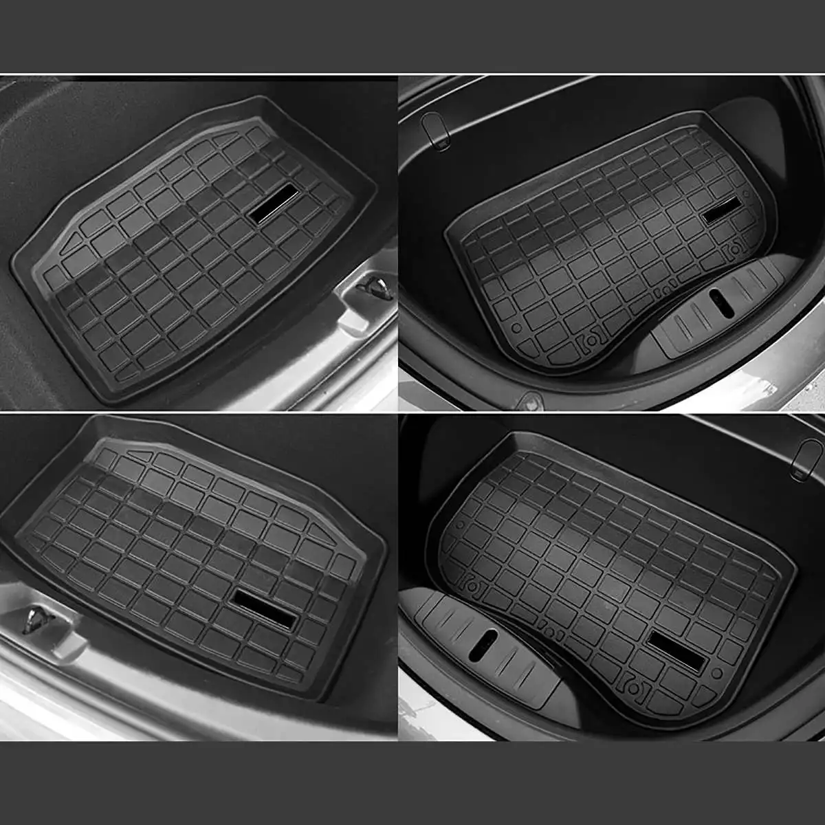 3 шт. грузовой лайнер задний Грузовой лоток багажник напольный коврик под багажник ТПЭ черного цвета водонепроницаемый коврик на заказ для Tesla модель 3