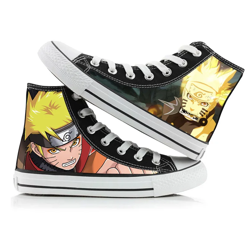 elvira costume Anime Ninja Uchiha Sasuke hatake Kakashi Cosplay shoes cartoon printed gaobang canvas casual shoes student flat sports shoes naruto outfits Cosplay Costumes