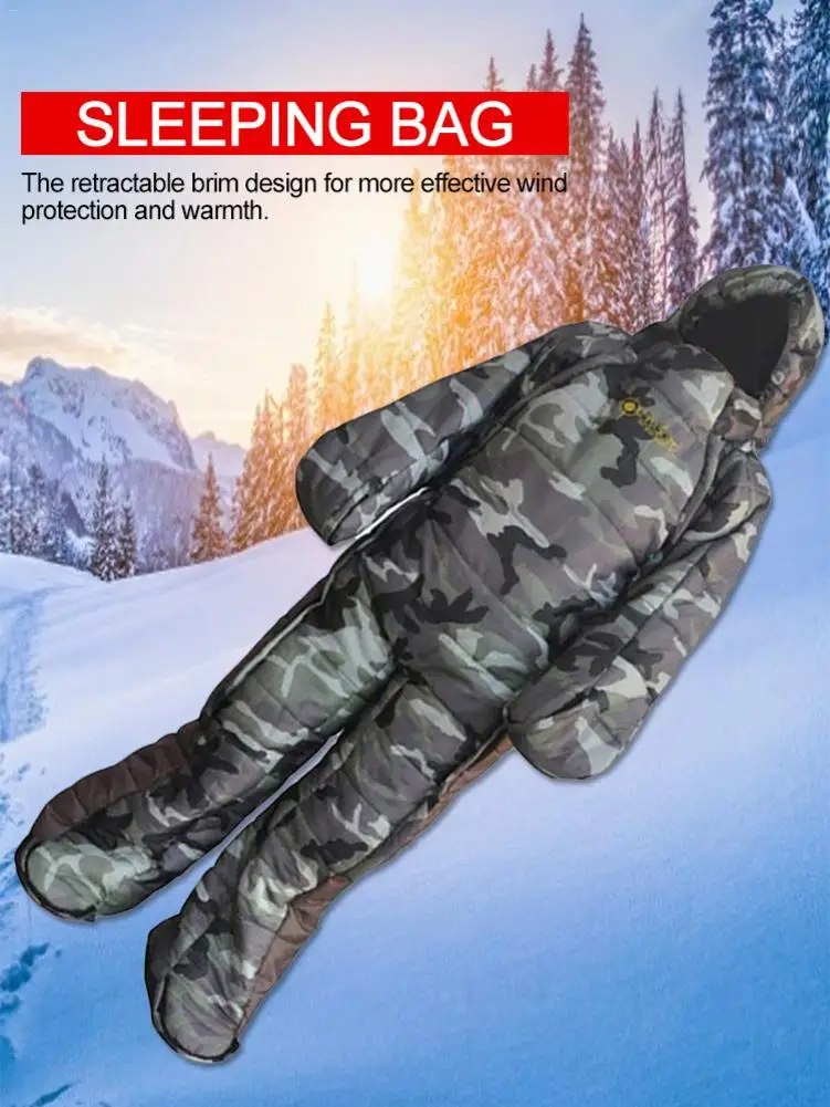 Billige Erwachsene Schlafsack mit Ärmeln Schlafsack mit Füße Beine Arme Outdoor Camping Sleeping Zubehör