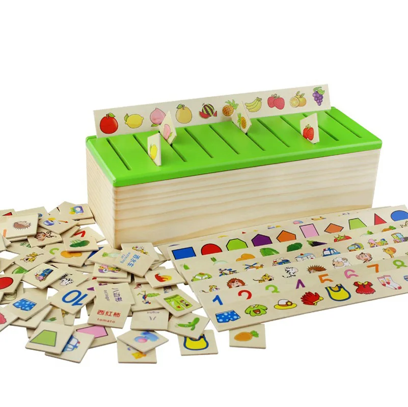 

Montessori Training Aid Wood Shape Matching Box Classification Box Young CHILDREN'S Mathematics Early Learning Toy