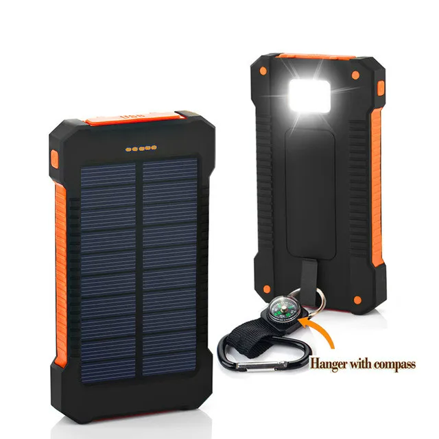 

Top Solar Power Bank 30000mAh Solar Charger External battery Charger Waterproof Solar Powerbank for Smartphone with LED Light