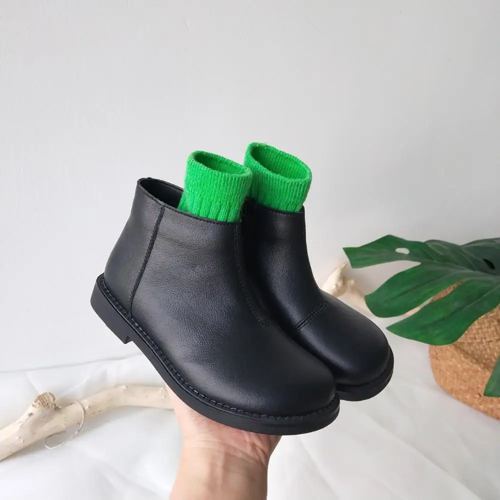 

Children's baby girl Martin genuine leather boots low single boots autumn and winter boy boots