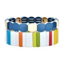 Богемный стиль Красочный браслет «Радуга» и браслеты уникальный регулируемый на заказ растягивающийся браслет для женщин и мужчин