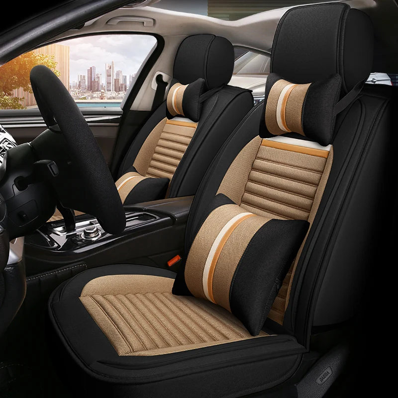 Чехлы на автомобильные сиденья из льняного волокна для honda accord 7 8 9 city civic 4d cr-v crv