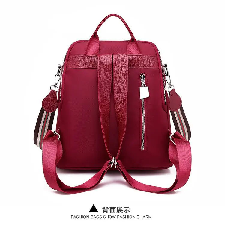 New Style Oxford Cloth Top Grade Elegant Hot Selling Waterproof Casual Backpack Hipster Ribbon WOMEN'S Bag Wholesale 383