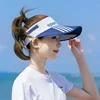 2022 new style sun virsors sports print sun hats for women wide brim beach hat UV protection female cap ► Photo 3/6