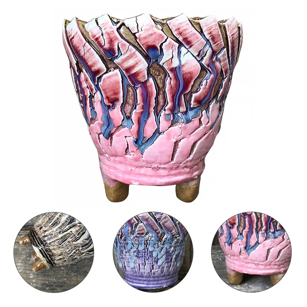 

1Pc Flowerpot Unique Handmade Creative Practical Ceramic Planter Succulent Basin for Store Office Home