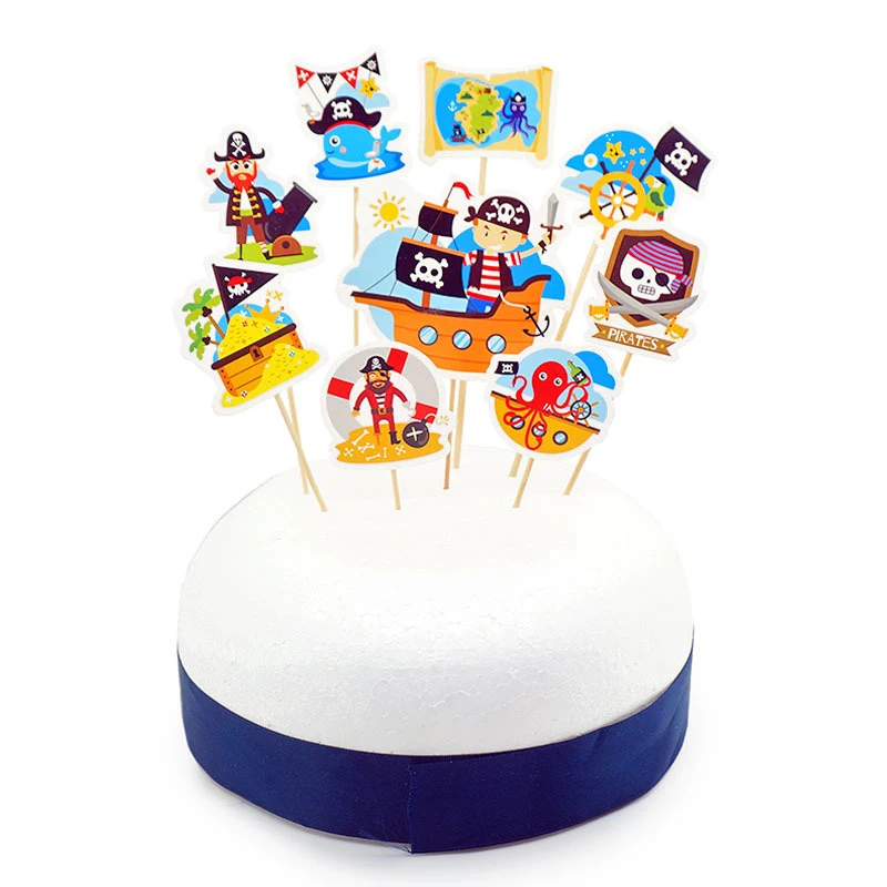 9 шт. пиратский торт с героями мультфильмов Топпер морская тематика вечеринка