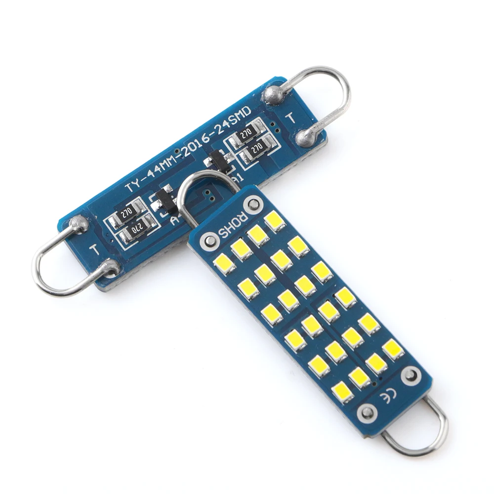 10X AC/DC 12 В 44 мм 24 SMD жесткая петля светодиодная гирлянда лампы C5W C10W 561 карго купол для чтения потолочный светильник на крышу 240LM белый