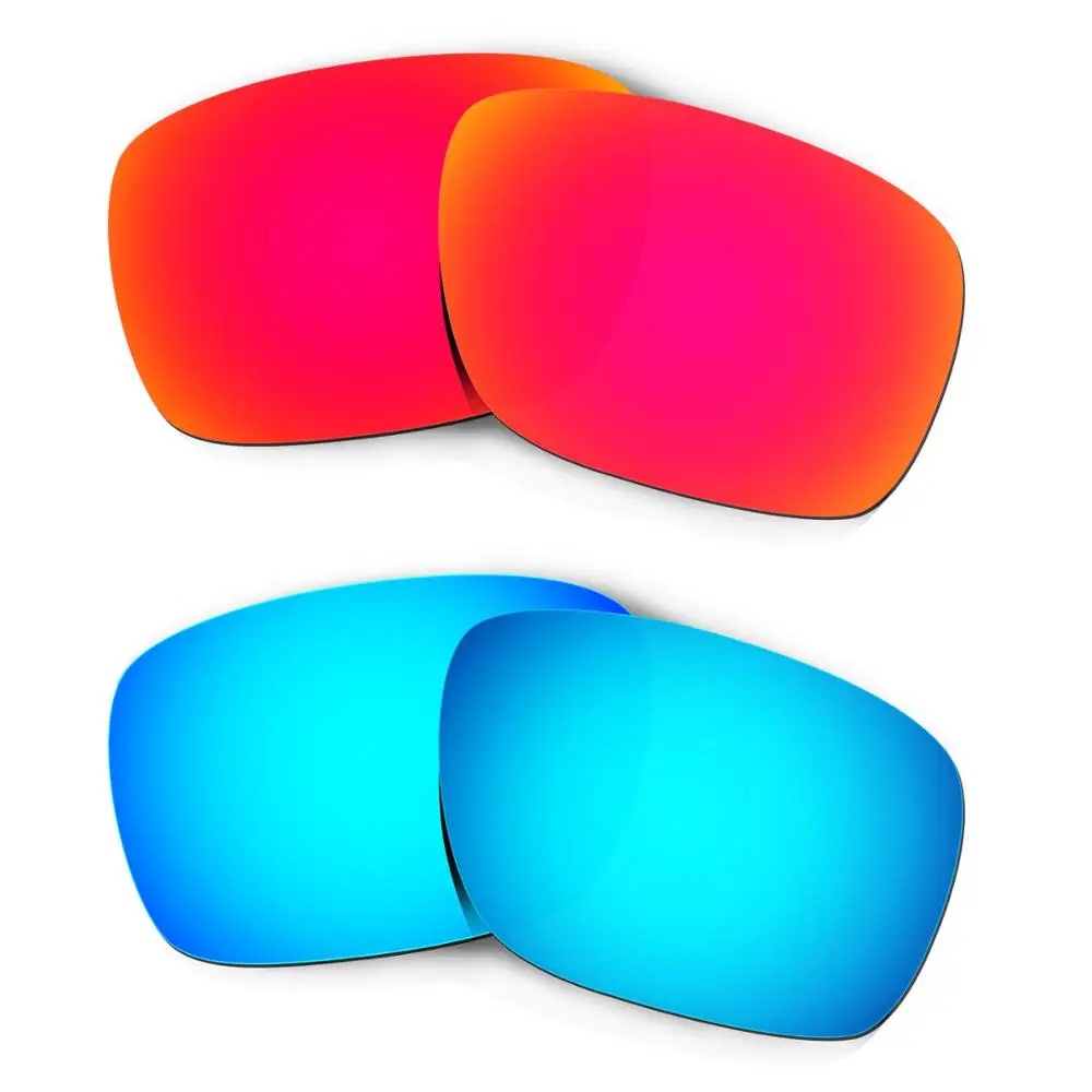 

HKUCO For Turbine Sunglasses Replacement Polarized Lenses 2 Pairs - Red&Blue