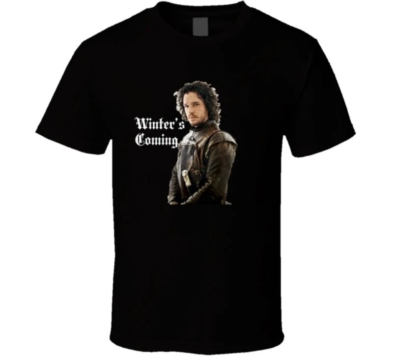 Jon Snow wints Coming Футболка Игра престолов Новинка Подарочный комплект Harington Tee |