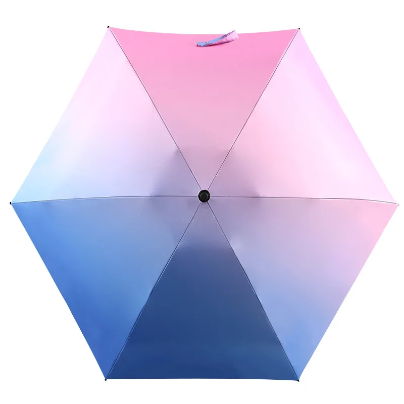

Colorful Mini Size Small Folding Umbrella Rainy and Sunny 19cm Height Pongee Beautiful Gradient for Students Lovely Girls Gift