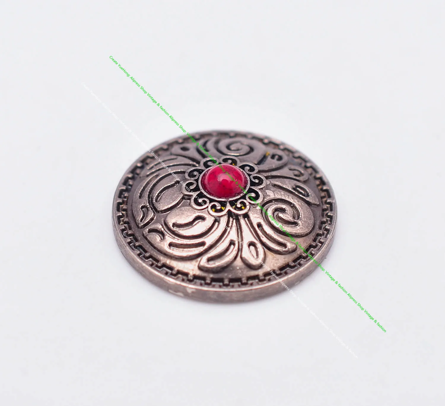 10 stücke 25mm Retro Silber Blume graviert schwarze Perle DIY Leder handwerk Western Gürtel Geldbörse Zubehör Leder Concho Screw back – Detail 6