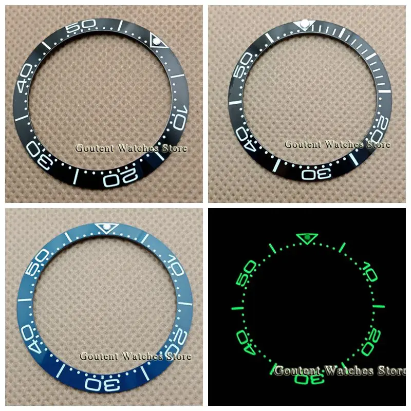 Ceramic Bezel Ring Insert 38mm blue/black super luminous Bezel Insert Watch Parts fit for 40mm watches