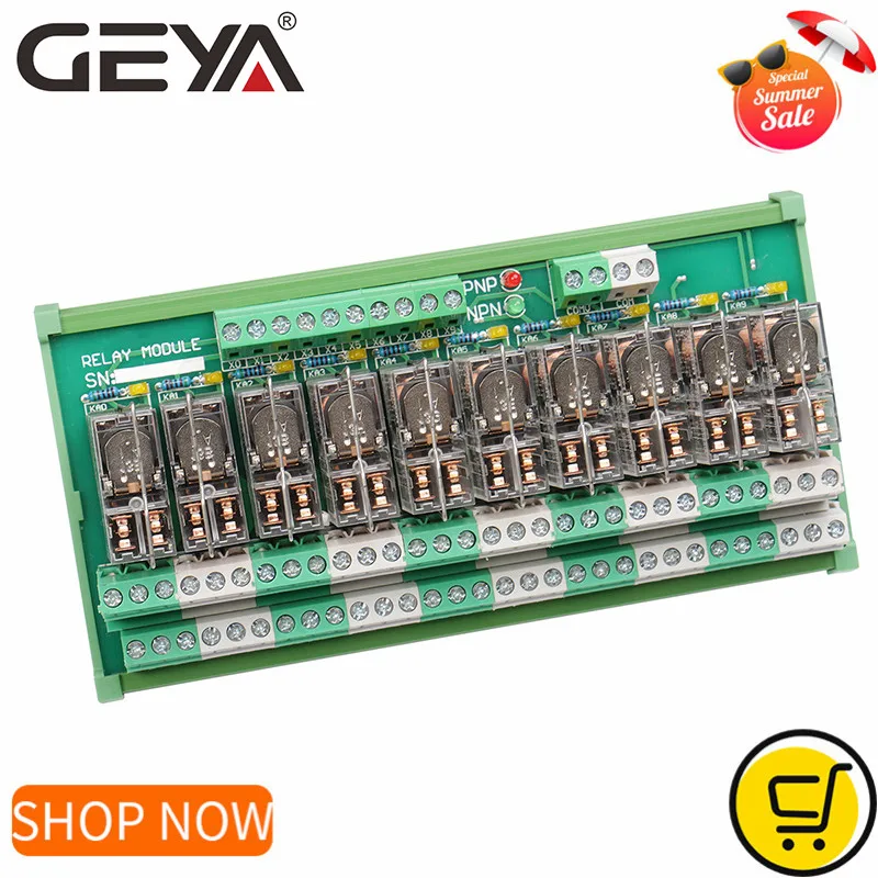 GEYA 2NG2R DPDT реле 10 каналов Omron Реле модуль 2NO 2NC плагин 12V 24V | Обустройство дома