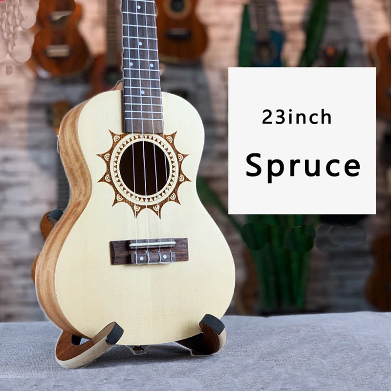 HOT23 Inch Ukulele Top Spruce Panel Mini Guitar Beginner 4 String Gift Hawaiian ukulele AGT2707 | Спорт и развлечения