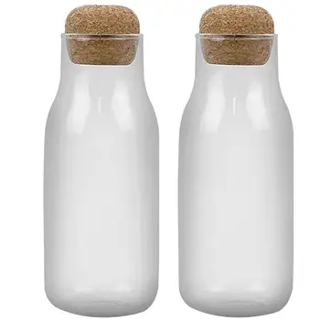 

2pcs Glass Storage Jars Kitchen Sealed Container with Cork Stopper Candy Jar For Spices Transparent Container(Transparent)
