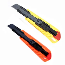 Couteau utilitaire lame noire, couteau en acier inoxydable de 18mm pour boîte de coupe papier couteau à lame à changement rapide 