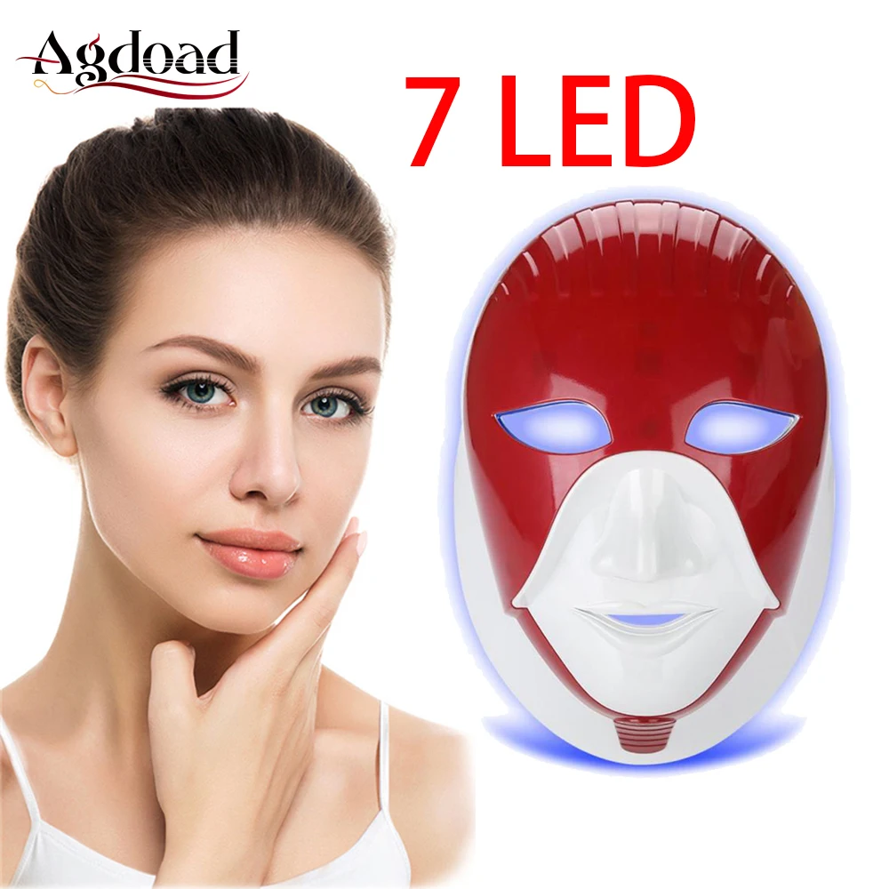 

Rechargeable 7 Colors LED Mask Light Therapy Photon Skin Care Tool Face Skin Rejuvenation Whitening Beauty Device