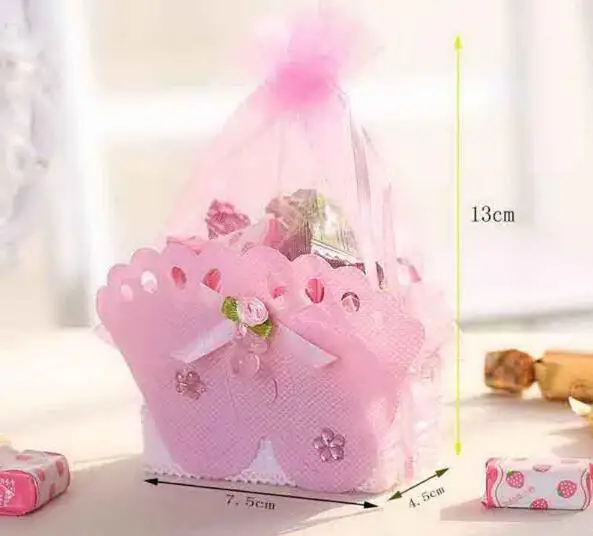 

Baby Shower вечерние пользу Коробки розовый голубой цвет конфетная коробка для мальчиков и девочек
