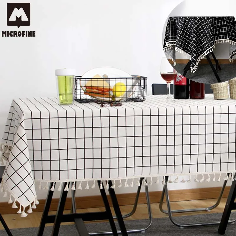 Microfine Tablecloth New Year's for Kitchen Oilcloth Rectangular Round Modern Style Decorations Home