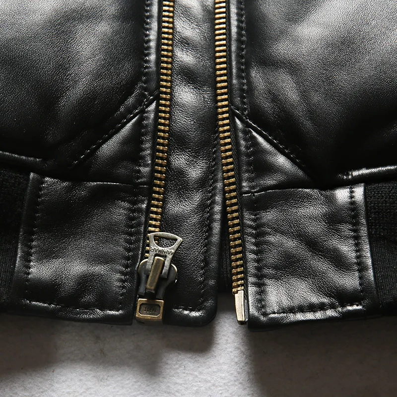 Hot Product 9510 Read Description! quality super warm genuine sheep skin duck down leather jacket mens sheep leather duck down coat