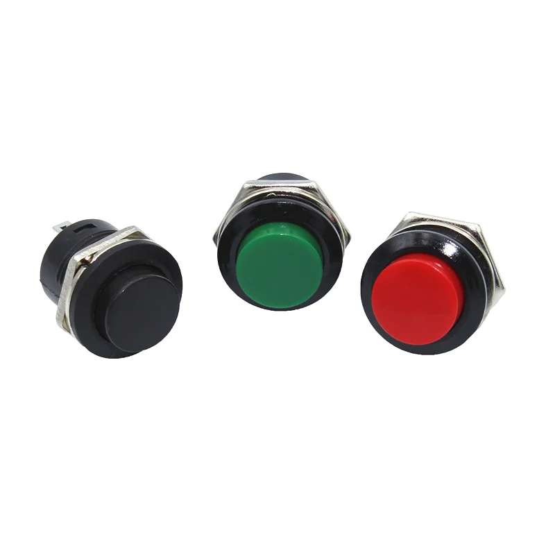 

5pcs Red Color Momentary Push Button Switch OFF-ON Reset Switch 16MM 3A 250V AC Non Locking Switches Round Button R13-507