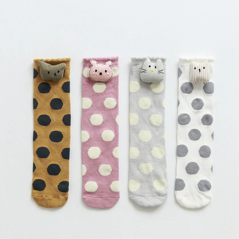 Baby Girl Cute Socks Dot Pattern Cotton Long Socks Party Infant Children Soft Crib Leg Warmer Casual Socks