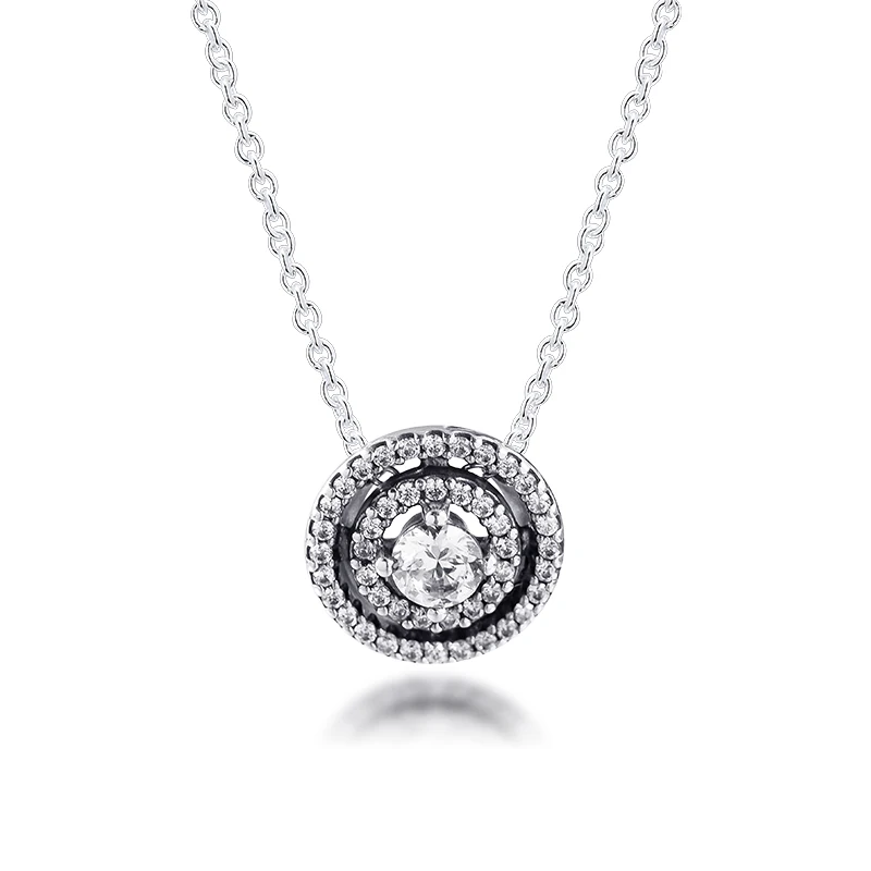 Necklace Sparkling Double Halo Collier 