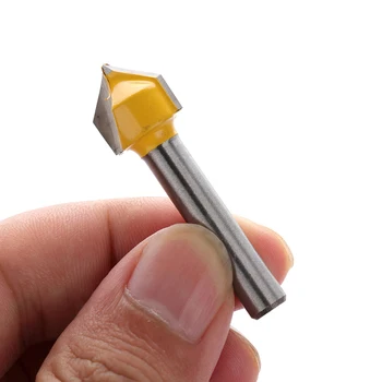 

1/4 Inch Shank V Groove Router Bit 60 Degree Carbide Tipped Hardwood Milling Cuttermain For Trimming Three-dimensional Slotted