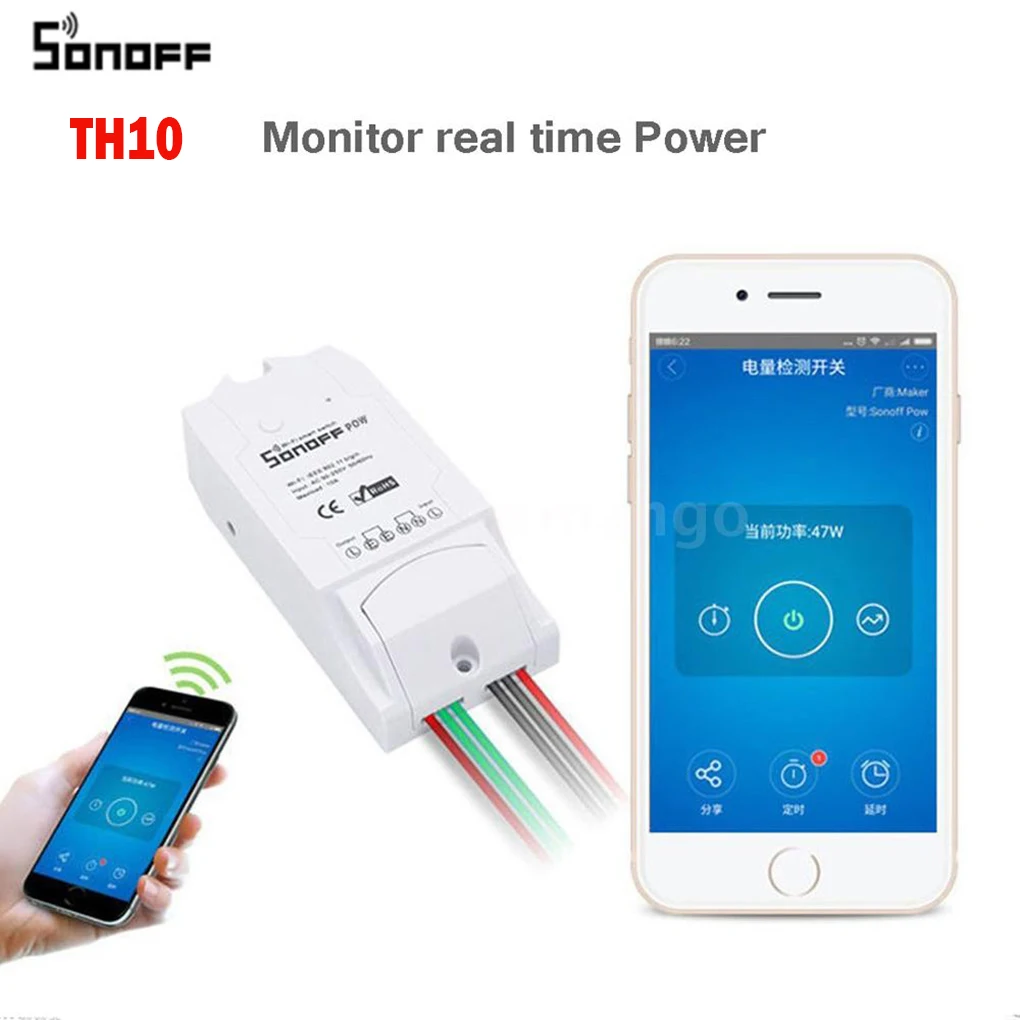 Sonoff умный дом Sonoff TH10 WiFi умный переключатель 10А датчик температуры и влажности пульт дистанционного управления