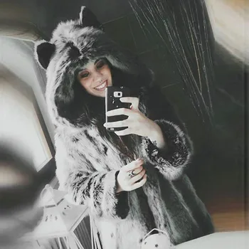 

Faux Fur Plush Coat Women Winter Warm Furry Hooded Teddy Coat Manteau Fourrure Femme Peluche Abrigo De Felpa Pelliccia Donna
