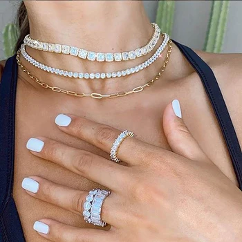 

100% 925 sterling silver classic fashion jewelry 41cm 46cm square link chain for women European Modern Cable Chain Necklace