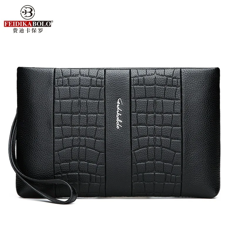 

New Style Men Clutch Bag Men's Business Embossed Cross Carrying Casual Large-Volume Clutch Bag