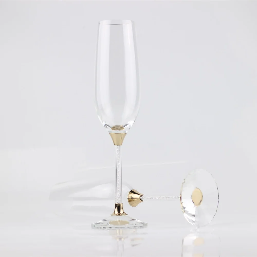 Розовое золото 235 мл 2 шт./компл. Кристалл обжарки Свадебные очки персонализированные шампанское вино стеклянные подарки украшения питьевой очки