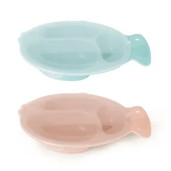 

Baby Feeding Food Tableware Cartoon Fish Kids Dishes Eating Dinnerware Anti-hot Training Plate