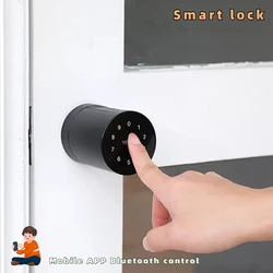 Serrure intelligente à verrou unique avec mot de passe par empreinte digitale, Bluetooth, langue de verrouillage 80mm, ouverture et fermeture de porte électronique 