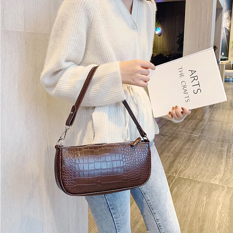 Винтажная сумка женская сумка через плечо из кожи аллигатора женская из искусственной кожи уличная элегантная маленькая сумка-мессенджер повседневные сумки