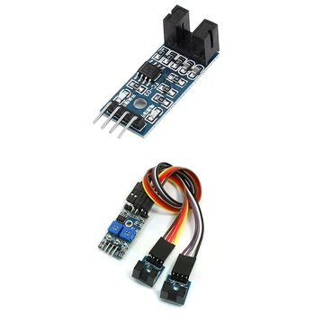 

1Pcs 2-Channel Slotted Optical Switch Detect Velocity Sensor Module & 1Pcs Lm393 Chip Comparator Speed Sensor Module