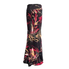 Женская юбка-годе, модная женская длинная юбка с высокой талией, эластичная юбка с цветным принтом