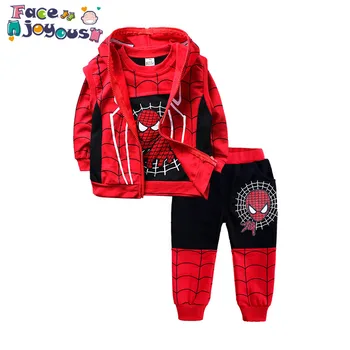 

Spiderman Baby Boys Clothing Sets Cotton Sport Suit Children Cool Spider Man Cosplay Costume 3pcs Kids Tracksuit Clothes