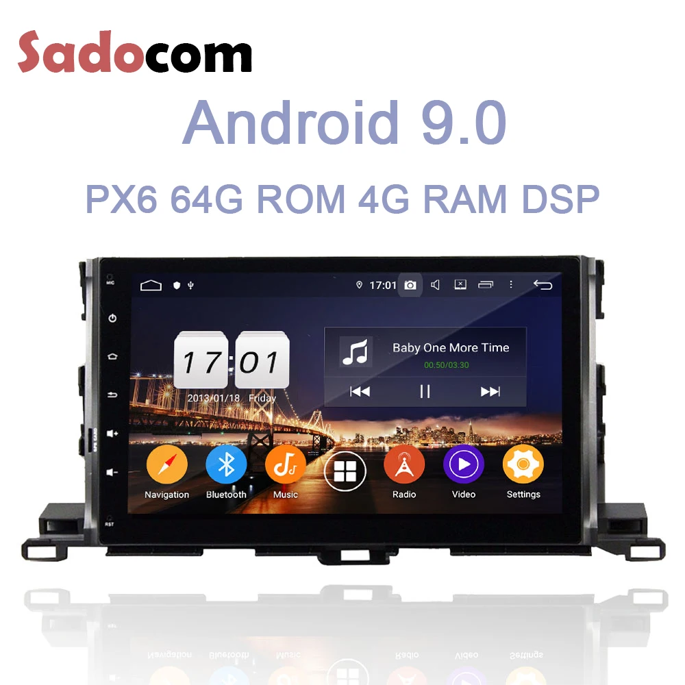 DSP 10.1" TDA7851 2 din Android 9.0 4GB+64GB Car DVD Player Bluetooth 4.2 RDS autoradio GPS For Toyota Highlander