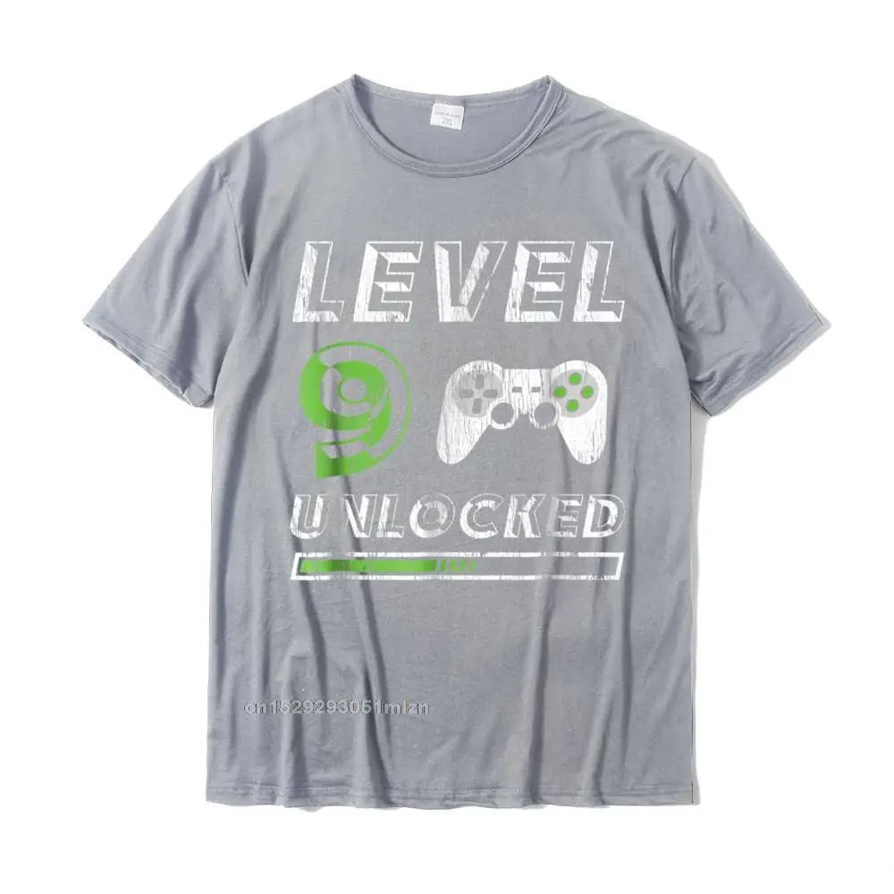 Casual Print Unique Short Sleeve Summer/Autumn Tops Shirt 2021 Discount O-Neck 100% Cotton Fabric Tops Shirt Men T-Shirt Level 9 Unlocked - 9 Year Old Gamer Funny Birthday T-Shirt__3749 grey