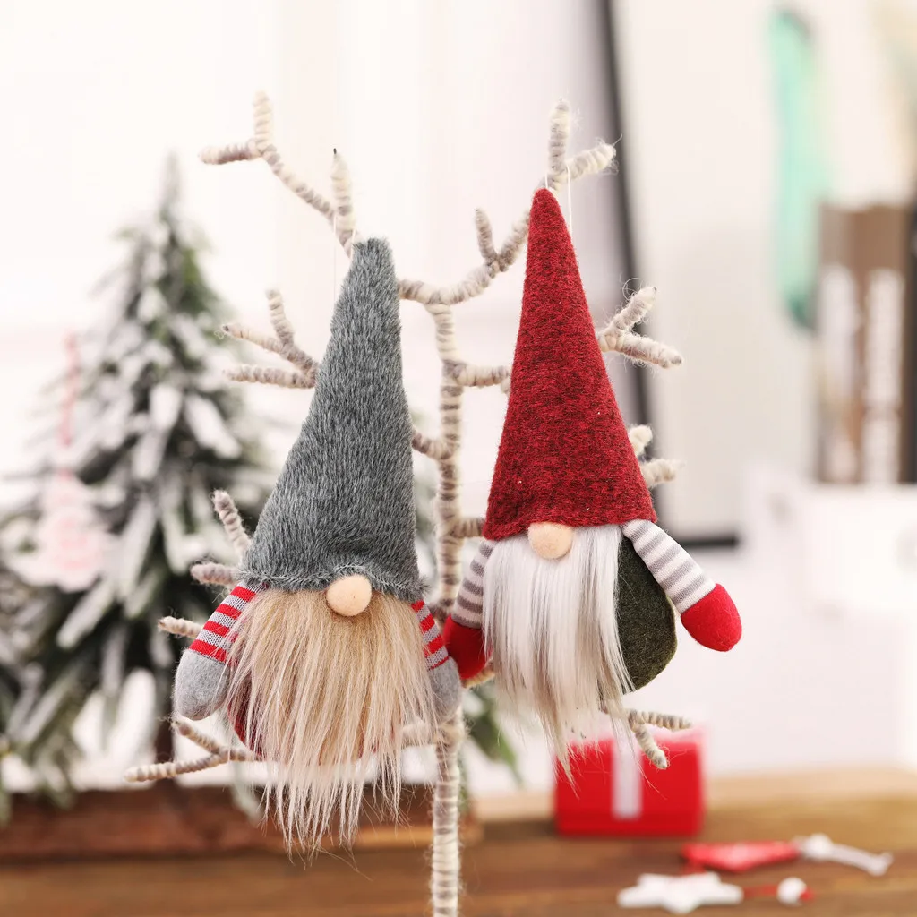 Рождество Безликий гном Санта Рождественская елка висячие украшения куклы Muqgew(muqgew) для детей милые забавные игрушки