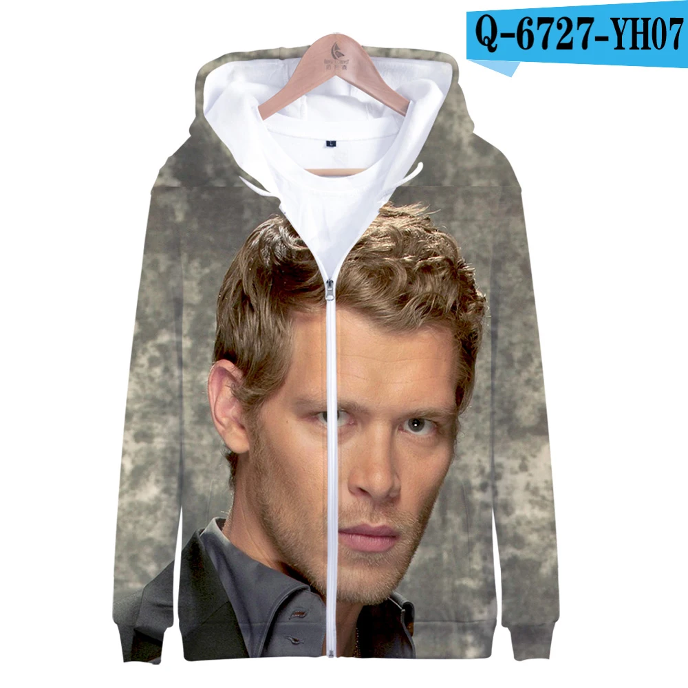 3D Модные высококачественные Niklaus Mikaelson 3D мужские толстовки на молнии/женские толстовки в стиле хип-хоп с принтом на молнии Niklaus Mikaelson 3D - Цвет: 3D