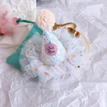 Корейский стиль, газовая Детская шляпа с блестками на день рождения, боковая заколка, заколки, аксессуары для волос, головной убор для женщин